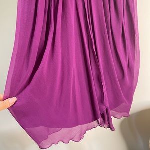 Alice + Olivia Kalyn Purple Silk Chiffon Crepe One Shoulder Dress